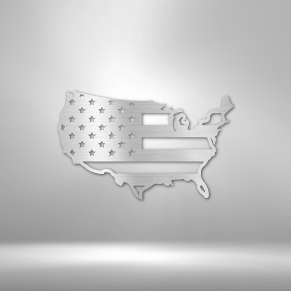 USA Flag Steel Sign Laser Cut Powder Coated Home & Office Metal Wall Decor Multi